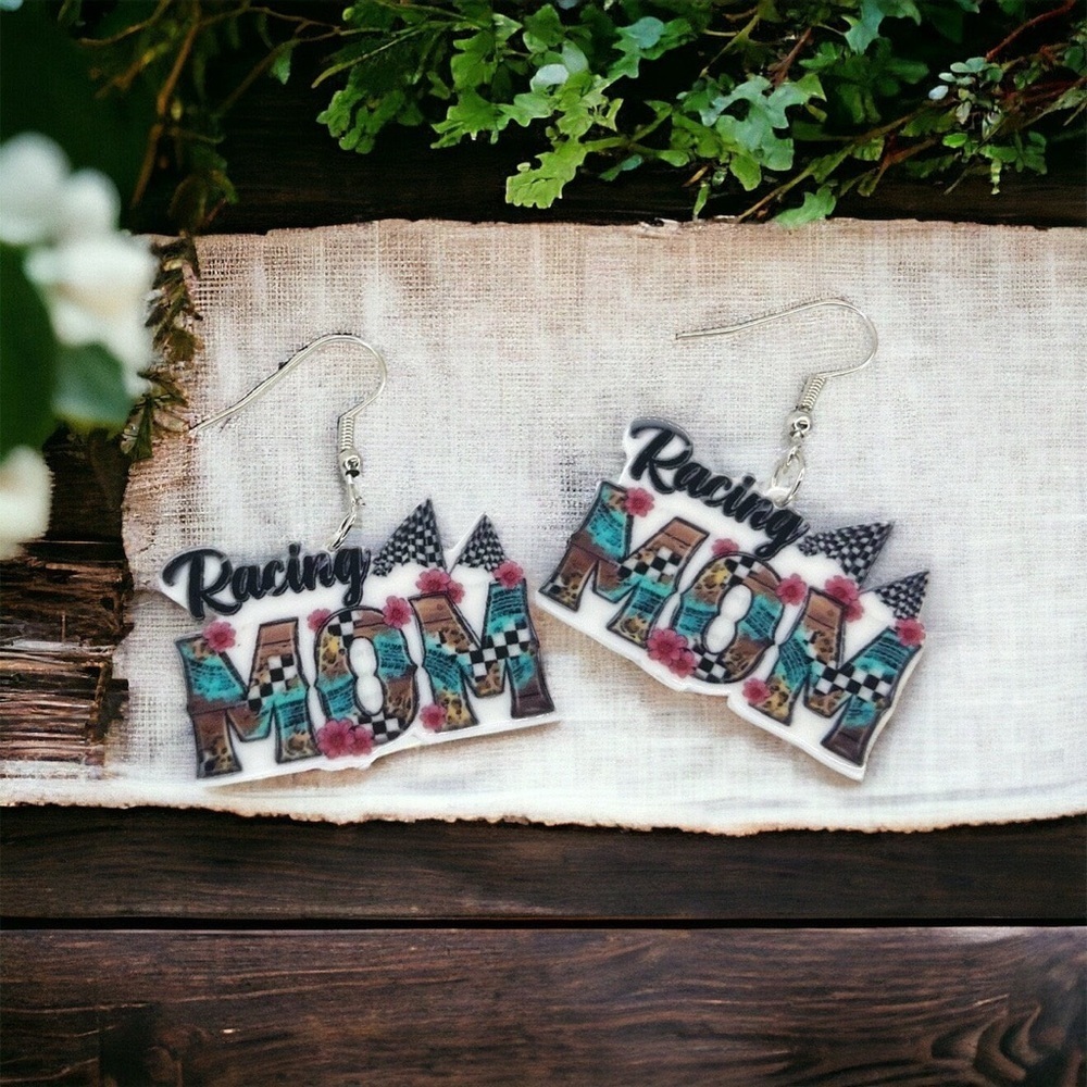 Rev Up Your Style with Our NWT Racing Mom Dangle Earrings!